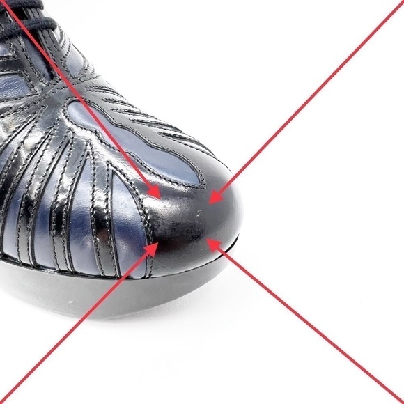 Robert Clergerie Talno Platform Booties Black Blue Leather Size 7.5 Art Deco EUC - Picture 11 of 16